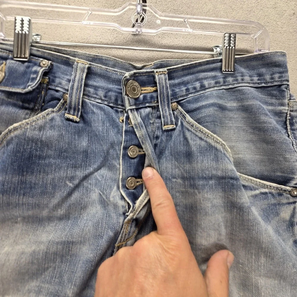 Vintage Levis Engineered Jeans Mens 30x32 Blue Twisted Flap Pockets Button Fly